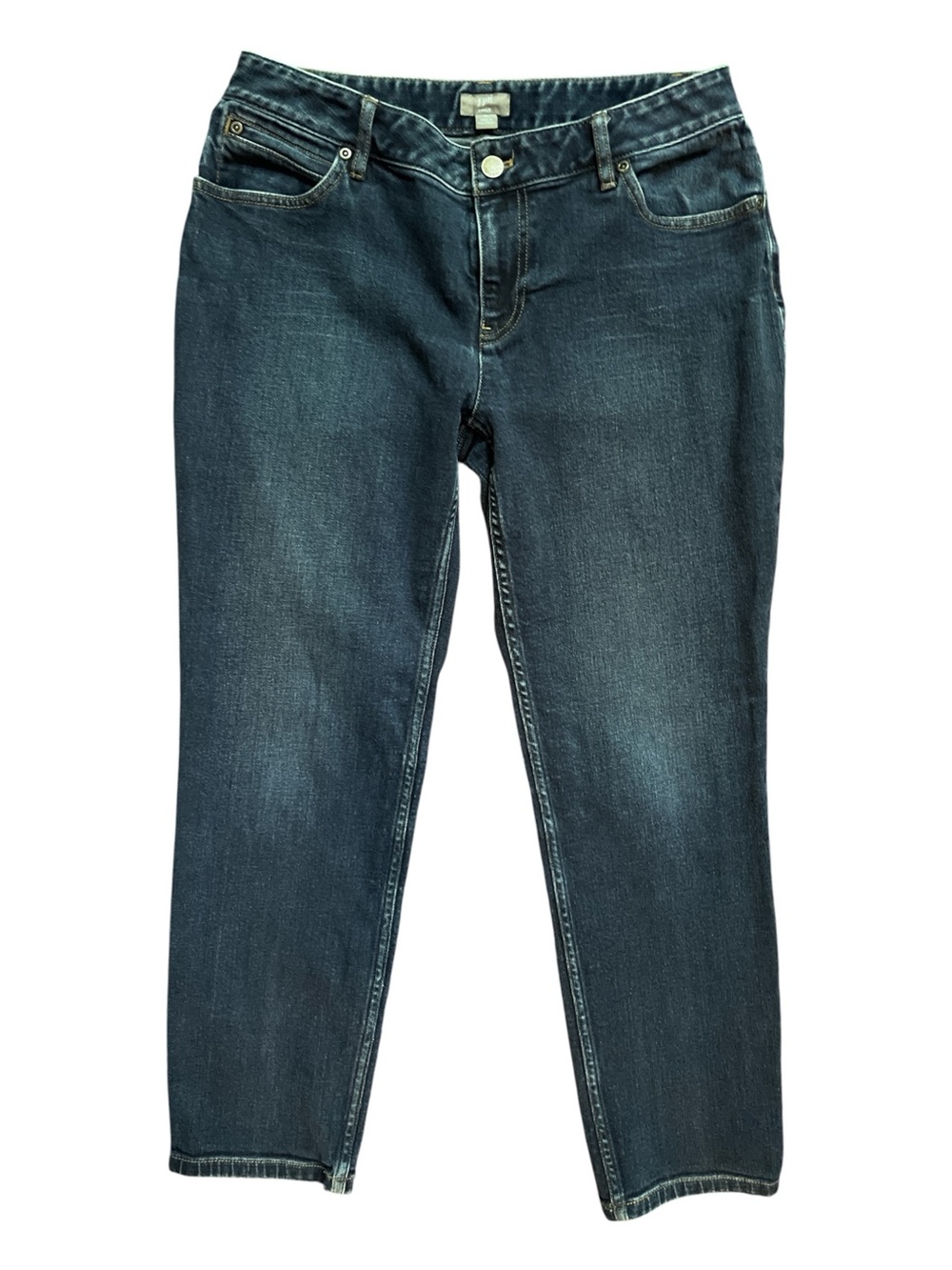 J. Jill Dark Wash Straight Leg Ankle Jeans Size 6 Stretch Denim Classic Fit